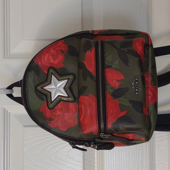 Coach Camo Rose Mini Backpack NWT - Picture 1 of 8